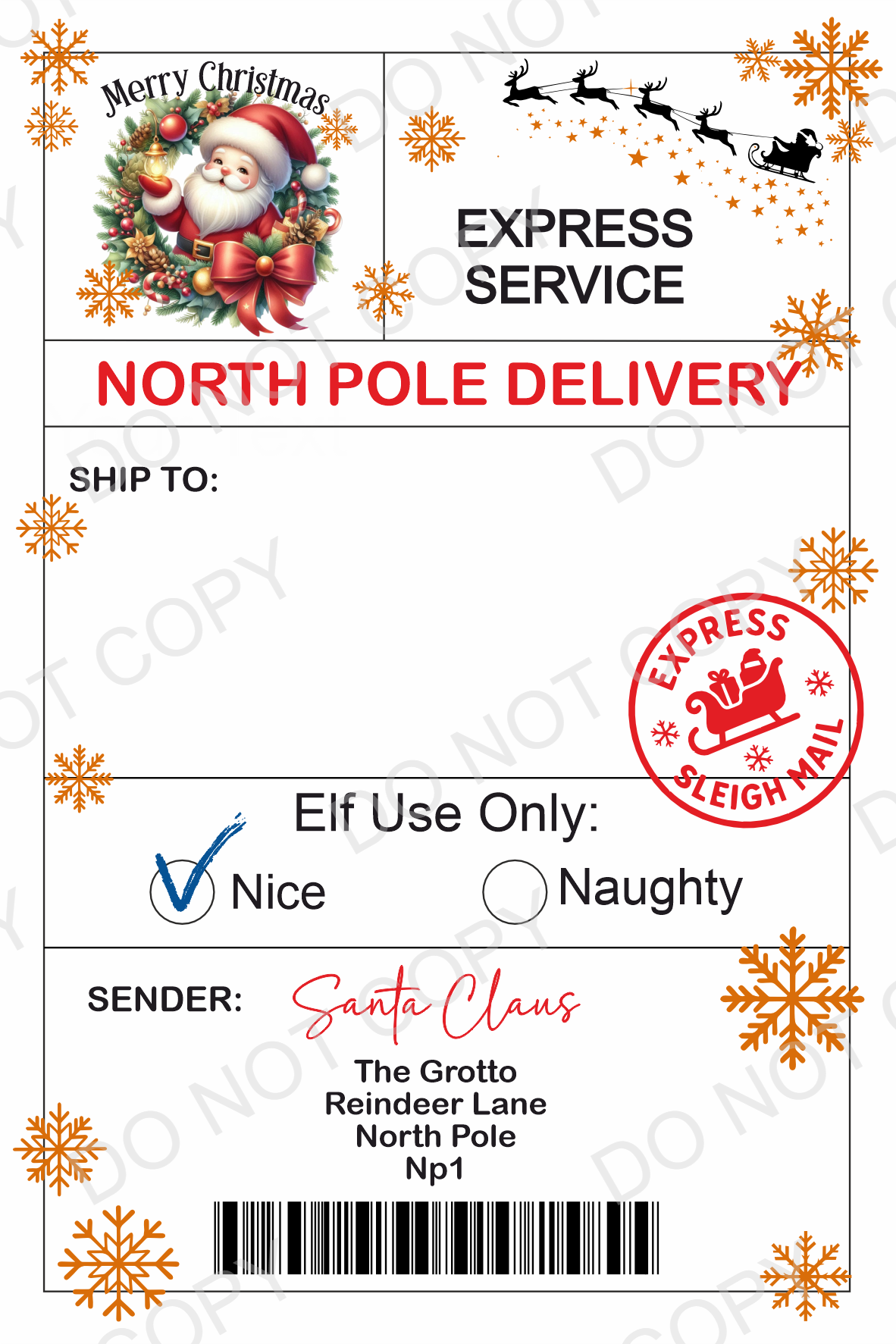 Santa Labels - Digital Download Only