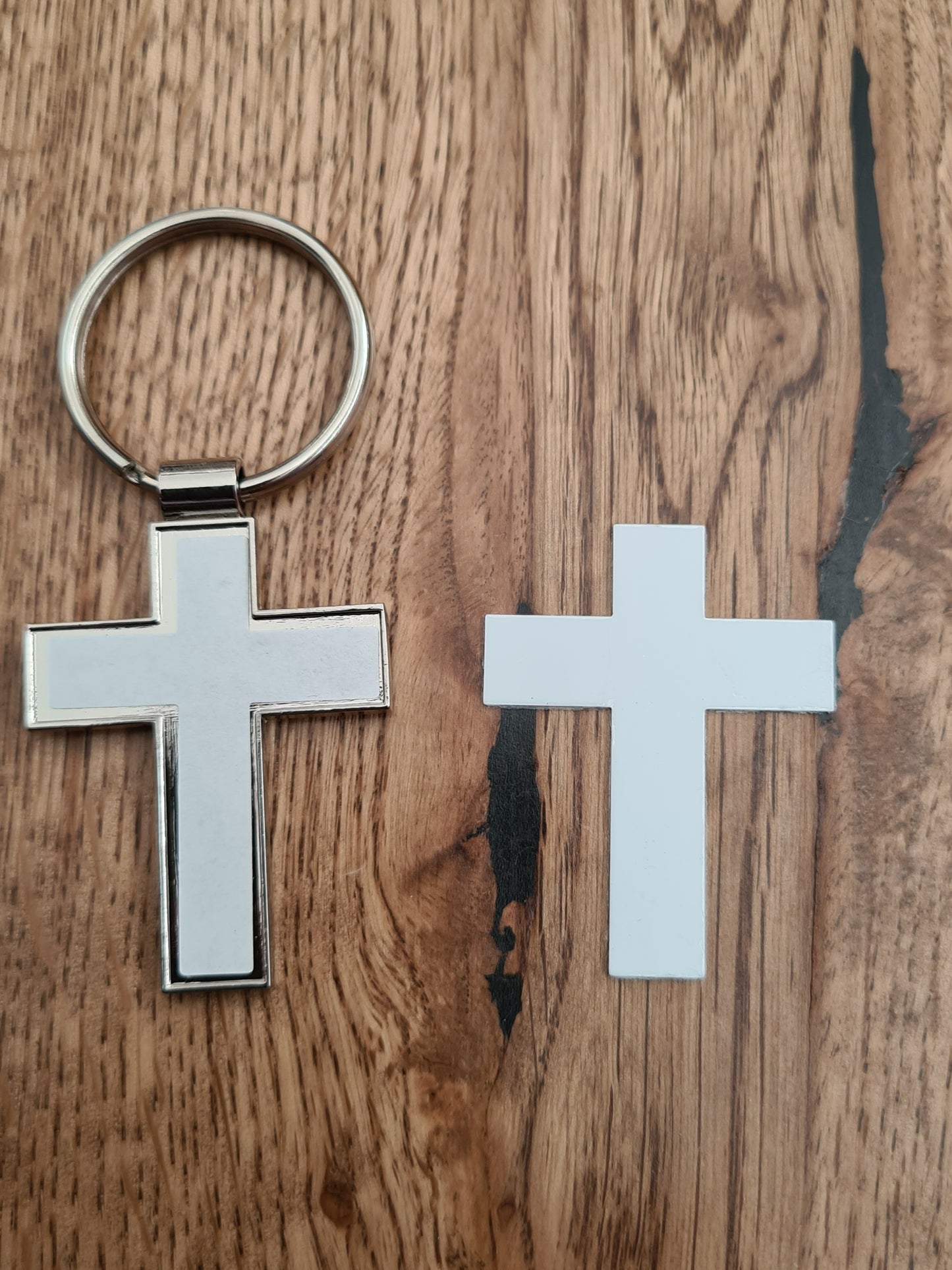 Sublimation Metal Cross Keyring