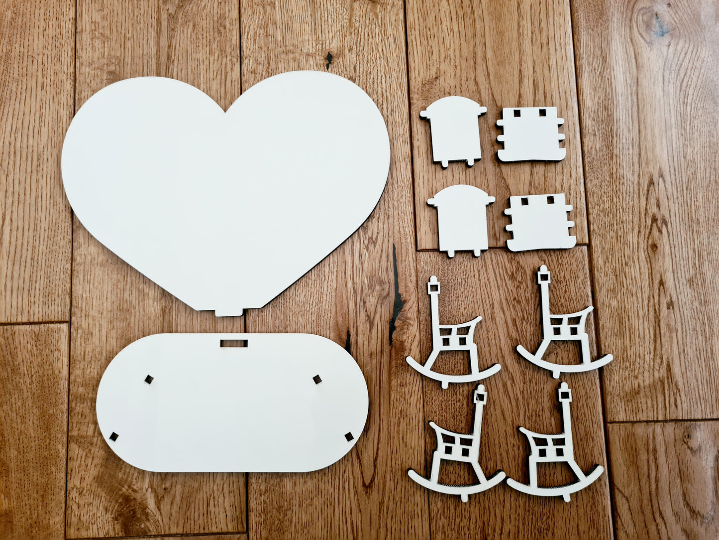 Heart & Double Chair Sublimation MDF Memorial Stand