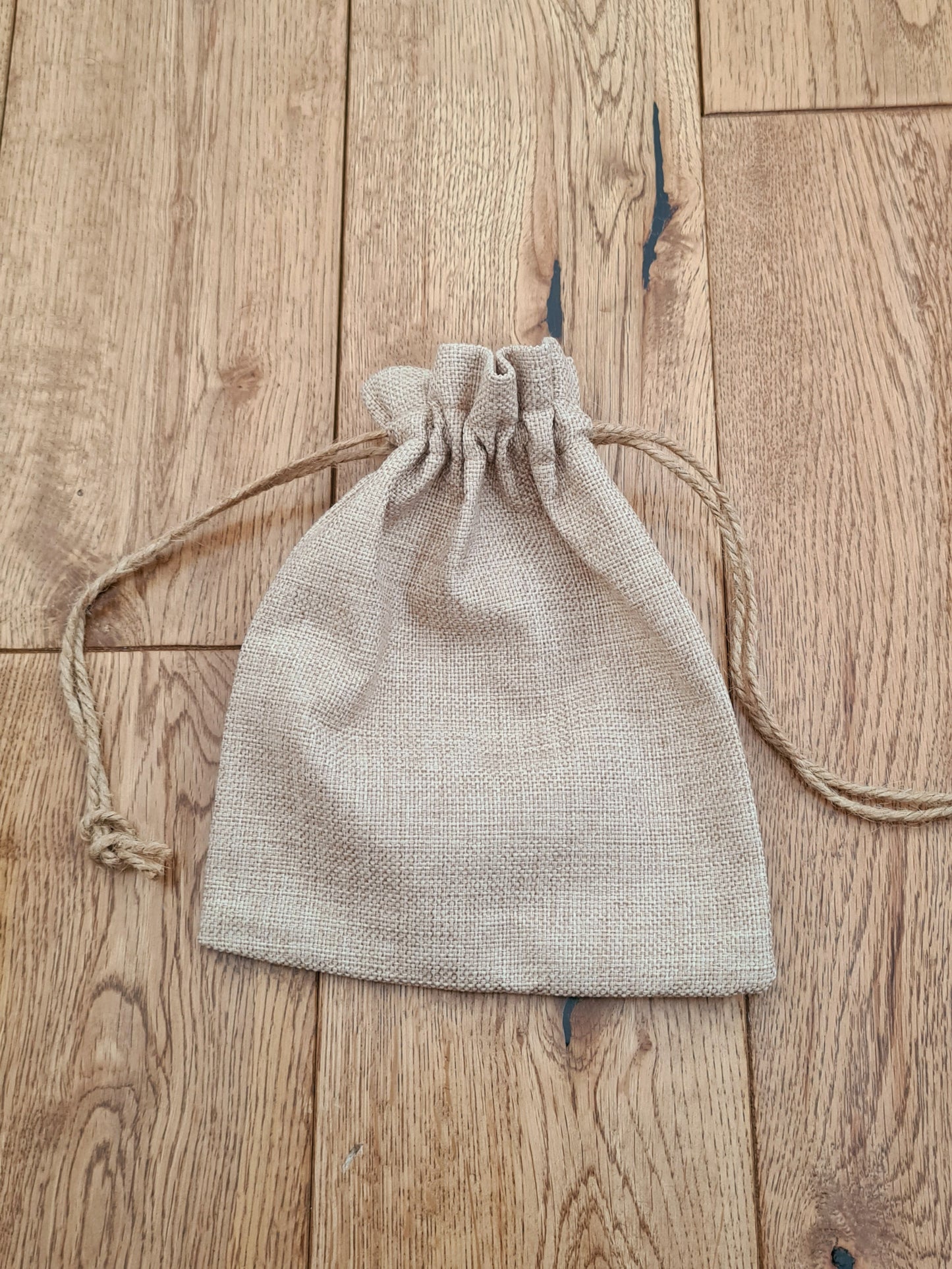 Faux Burlap Drawstring Bag - Mackie Direct