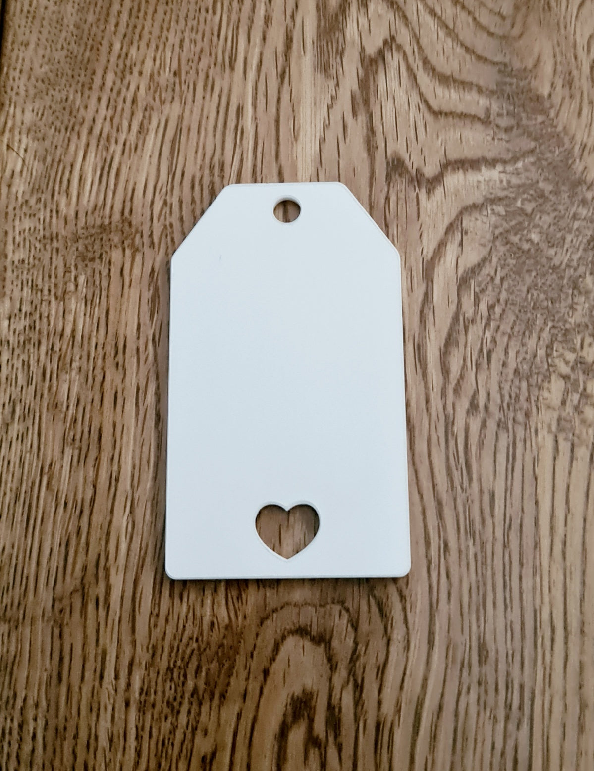 Acrylic Heart Cut Out Rectangle Tag - Mackie Direct