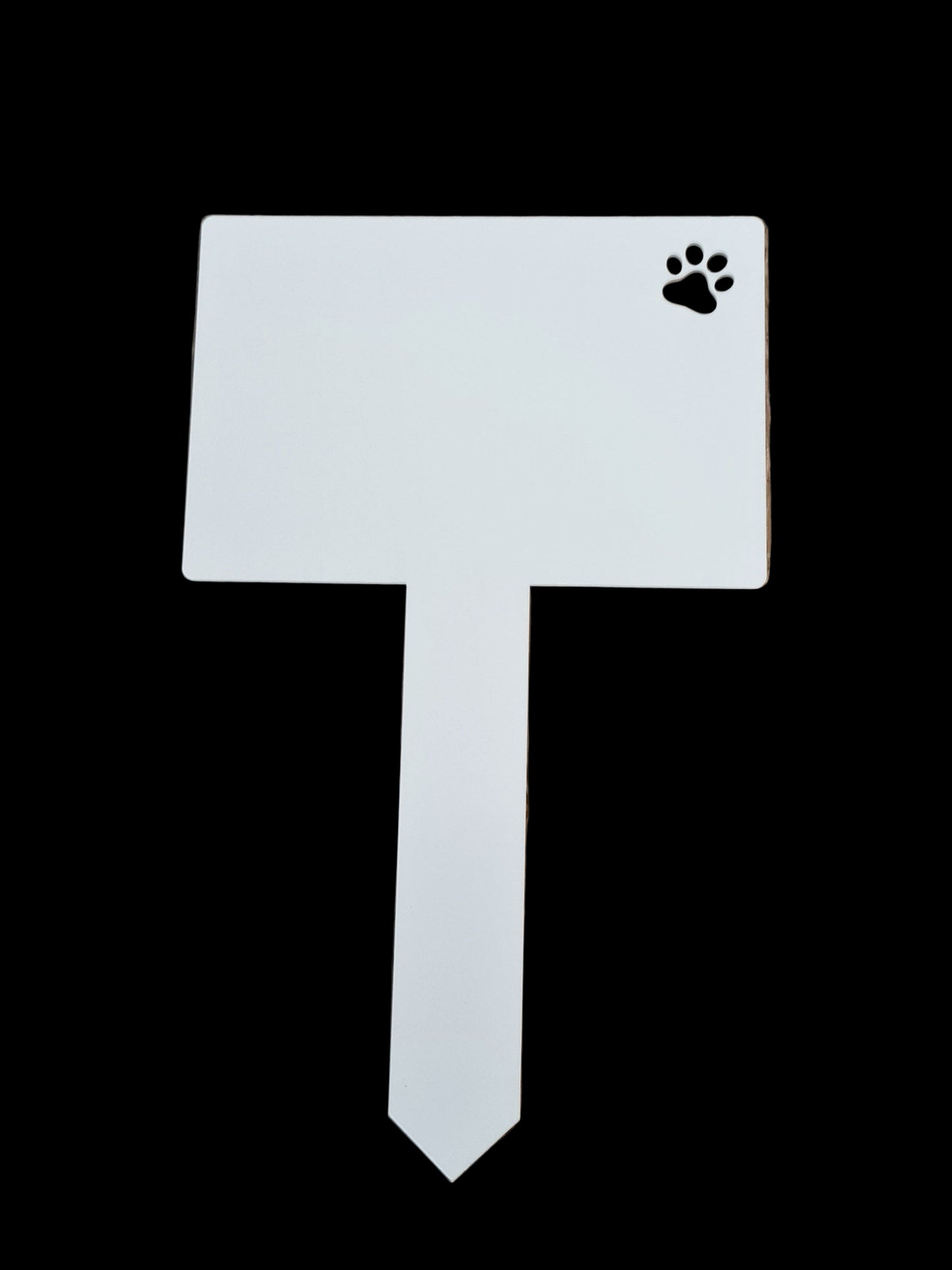 Rectangle Pawprint cut out Acrylic Grave Marker - Mackie Direct
