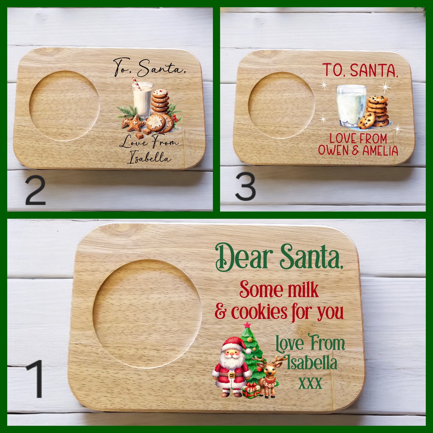 UV Printed Santa Milk & Cookies Board - Fully Personalised - Mackie Direct