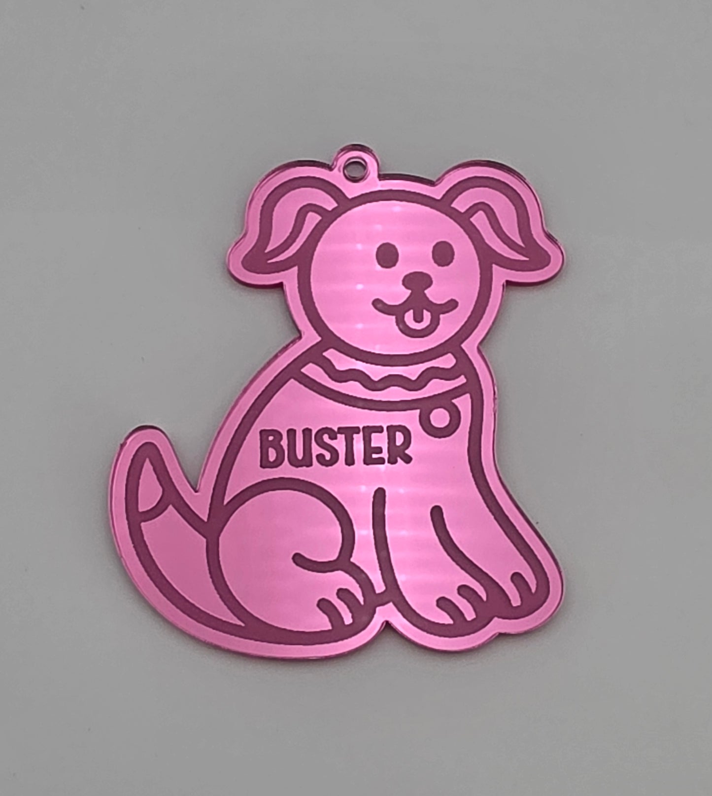 Personalised Acrylic Engraved Pet, Cat & Dog Bauble, Mirror Acrylic