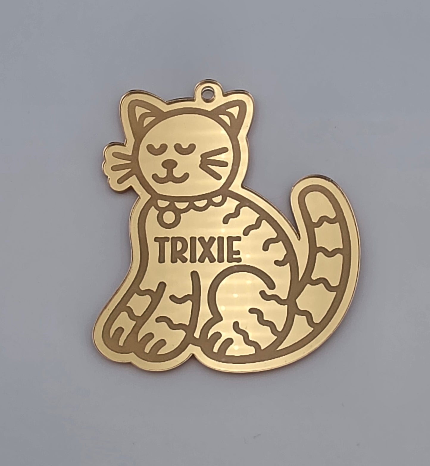 Personalised Acrylic Engraved Pet, Cat & Dog Bauble, Mirror Acrylic