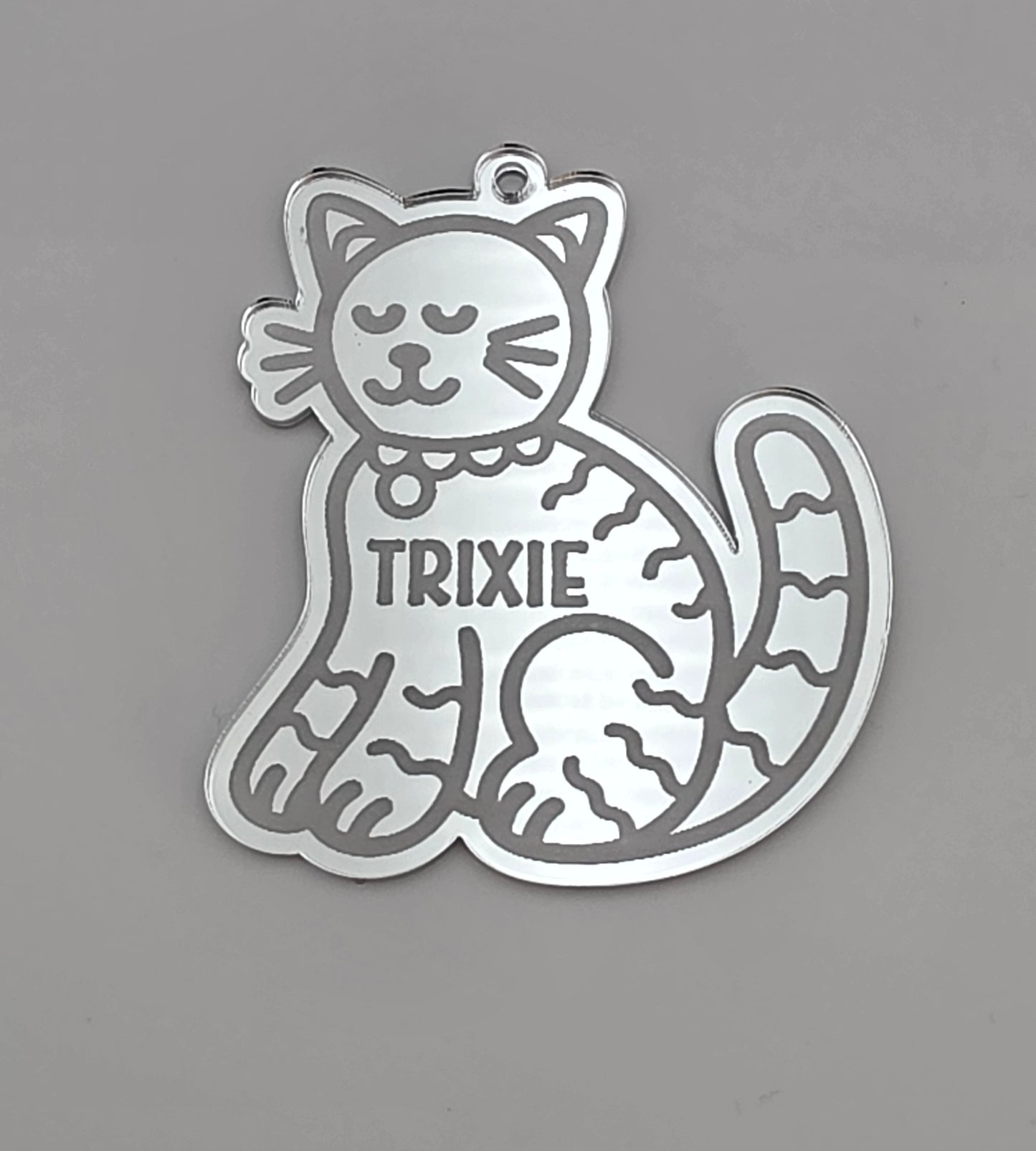 Personalised Acrylic Engraved Pet, Cat & Dog Bauble, Mirror Acrylic