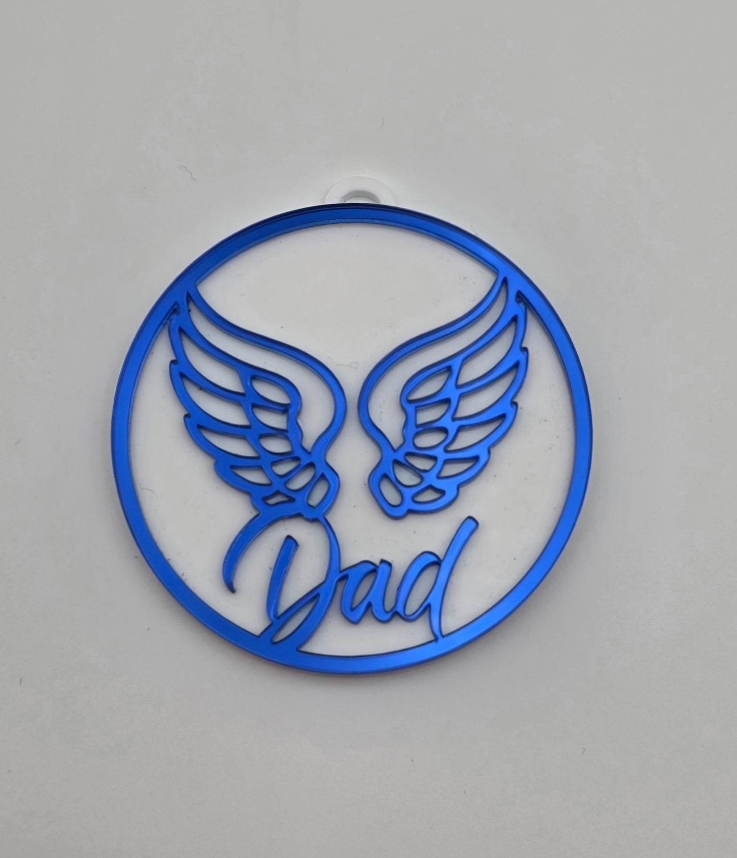 Personalised Acrylic Memorial Wings Bauble, Mirror Acrylic