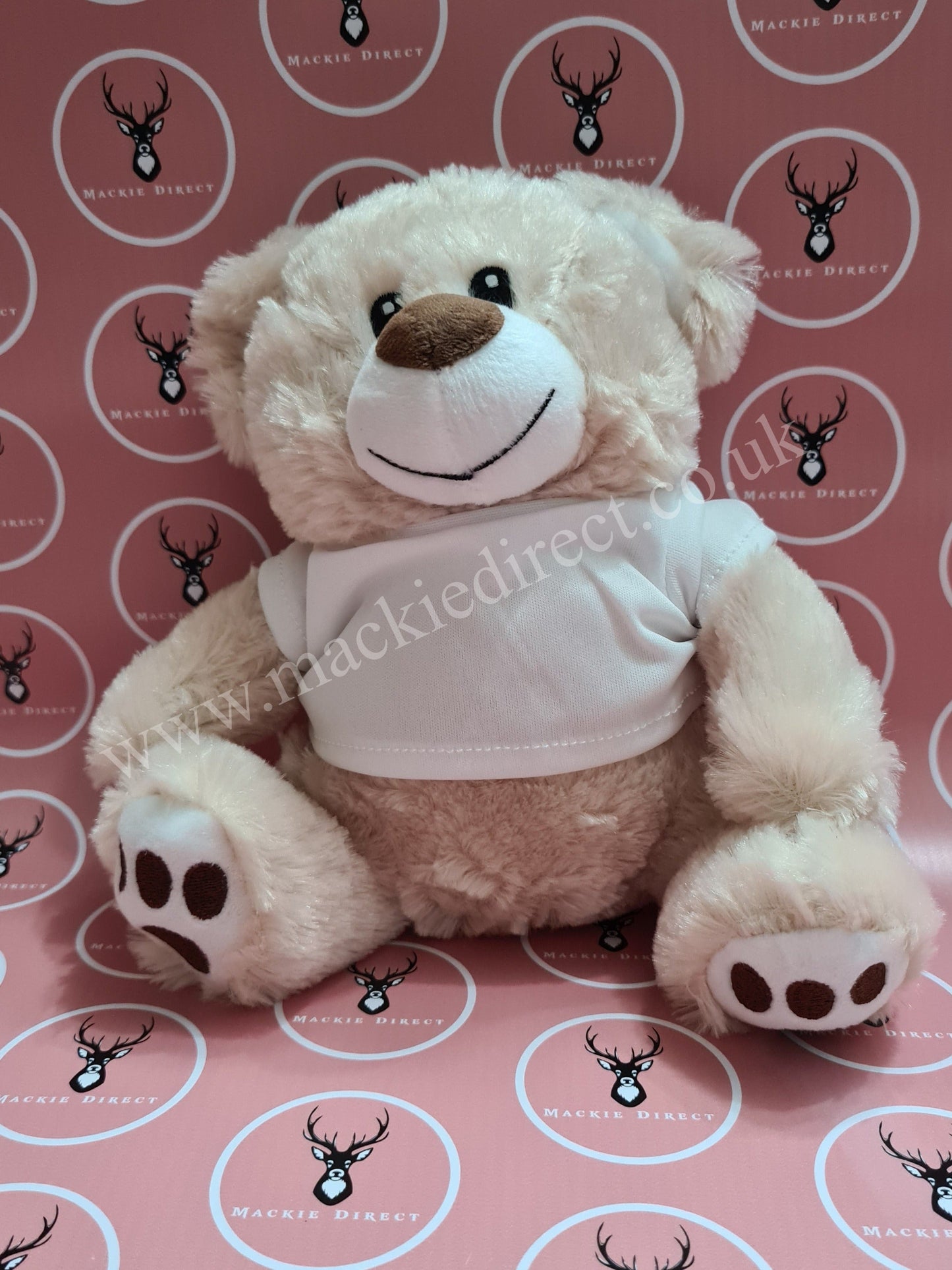 20cm Teddy Bear with Sublimation T Shirt - Mackie Direct