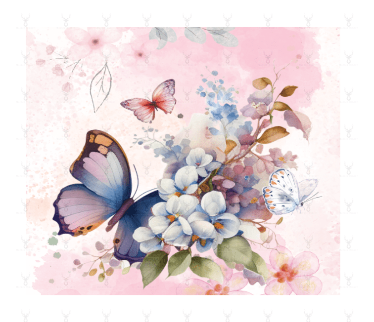 20oz Skinny Tumbler Sublimation Print - Butterfly - Mackie Direct