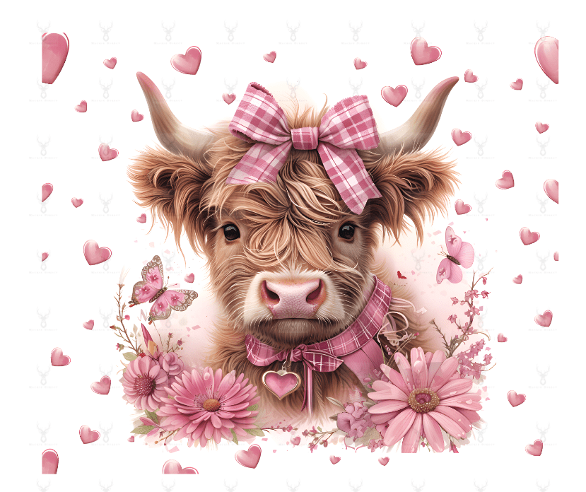 20oz Skinny Tumbler Sublimation Print - Highland Cow - Mackie Direct