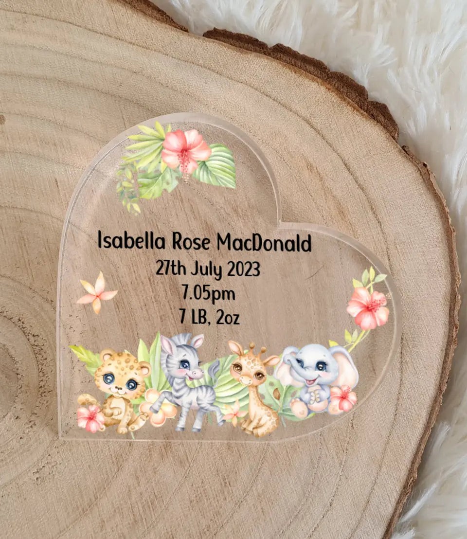 UV Printed Baby Heart Acrylic - Mackie Direct