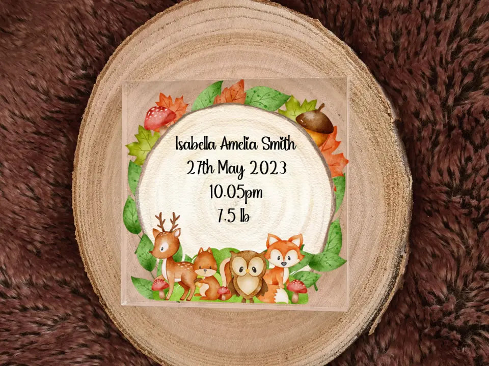 UV Printed Woodland Animals 10mm thick Freestanding Acrylic