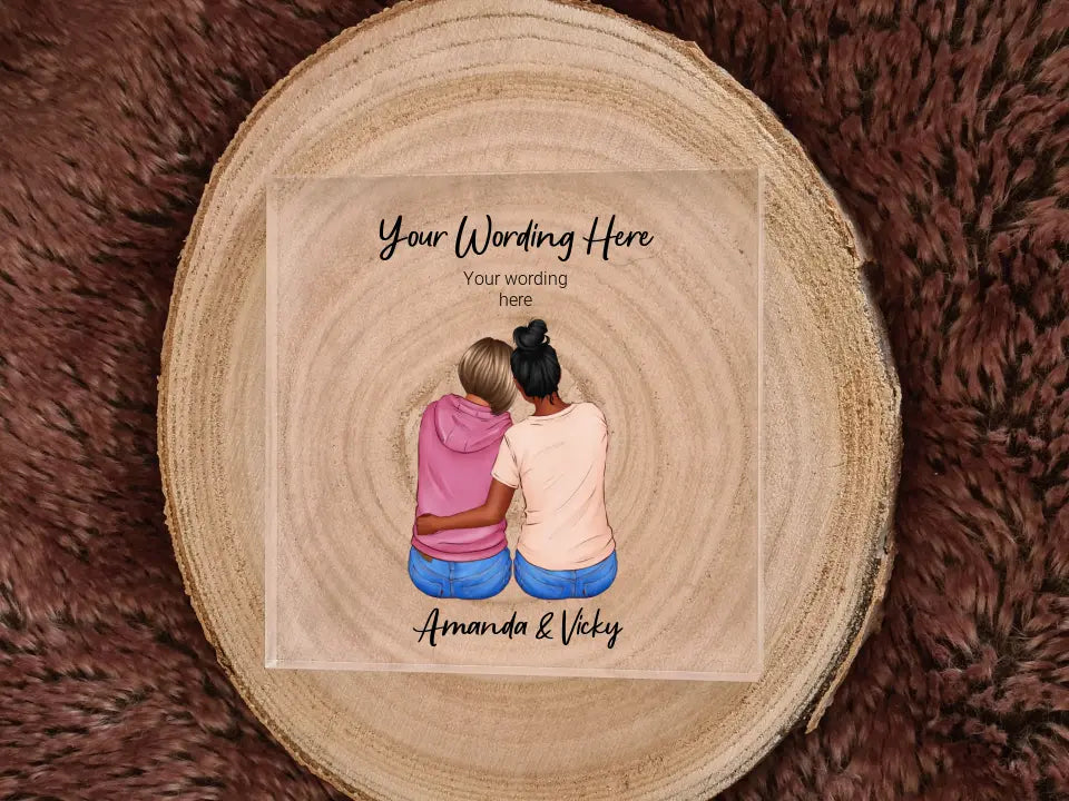 UV Printed Best Friends / Mother & Daughter Acrylic Block