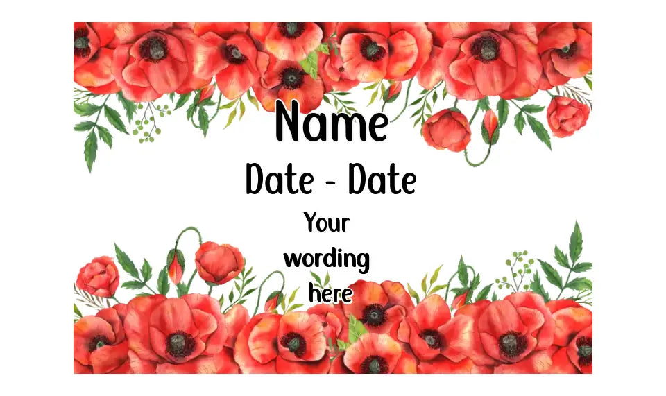 Grave Marker / Stake Sublimation Print - Poppy
