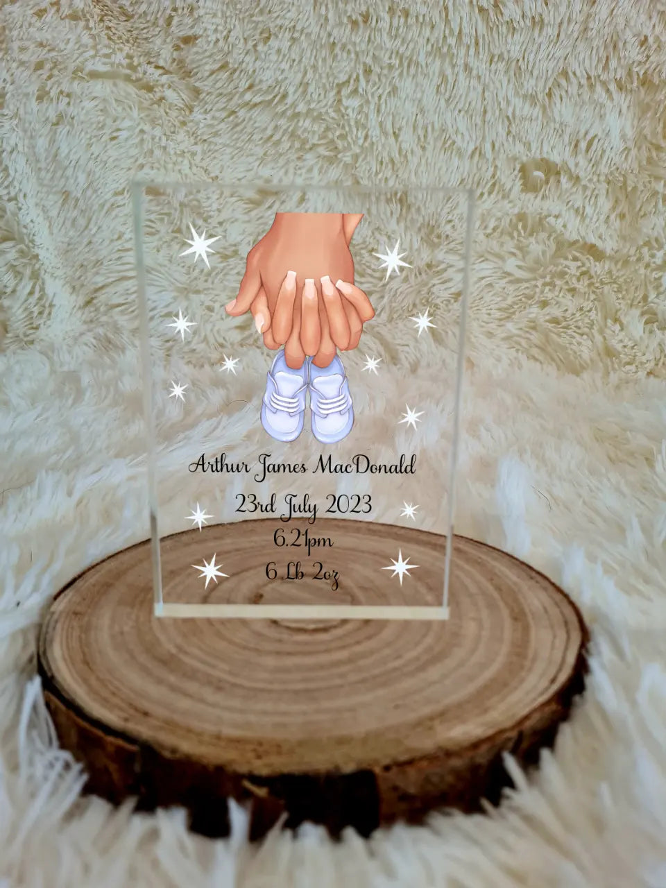 UV Printed Hands & Booties Acrylic Block