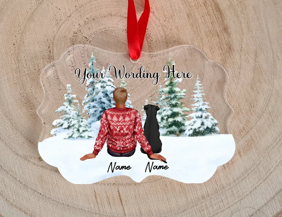 UV Printed Dog Couple Bauble