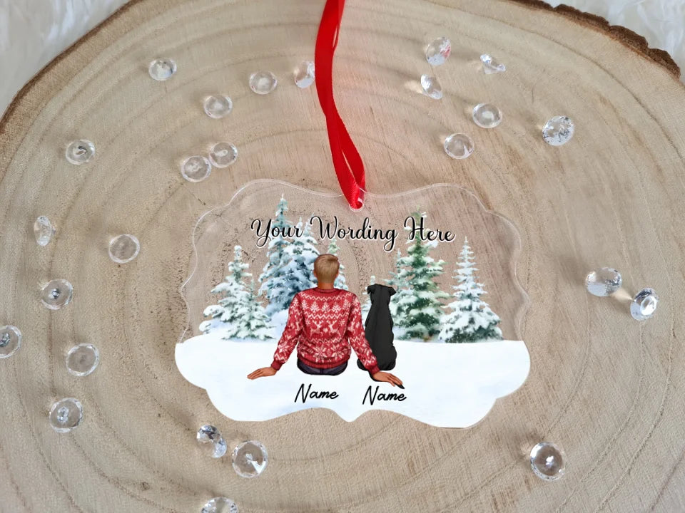 UV Printed Dog Couple Bauble