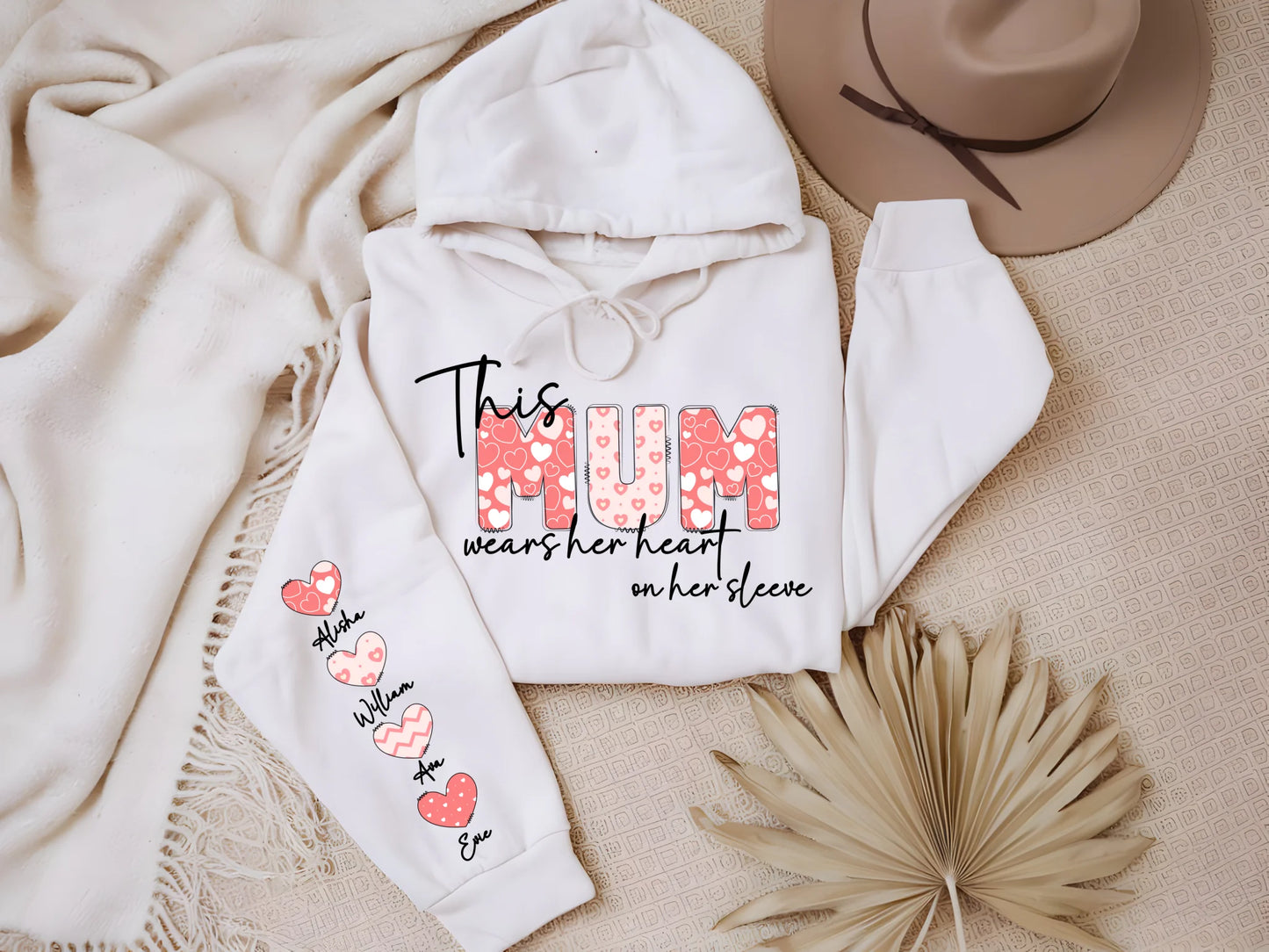 This Mum/Mom/Mam/Nan/Nana wears her heart on her sleeve DTF