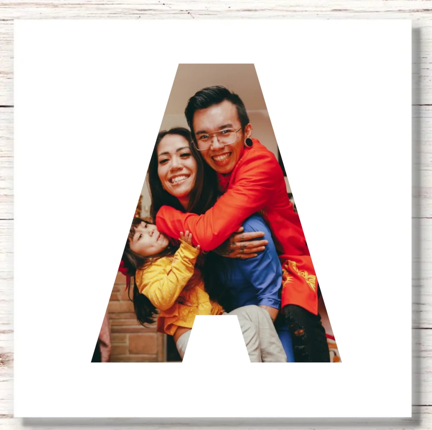 6 Square Stickers Wood Mockup Image