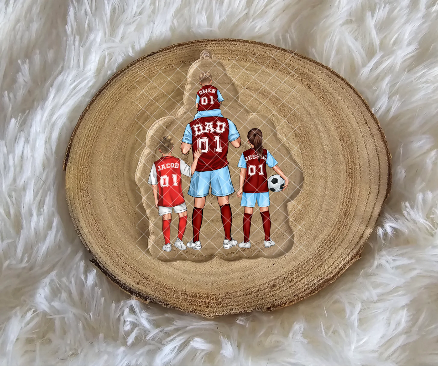 Football Dad & Child/Children Car Charm - Mackie Direct