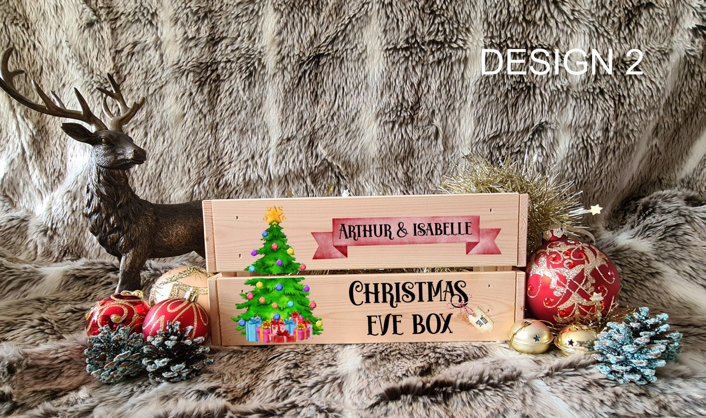 UV Printed Christmas Wooden Crate - Fully Personalised