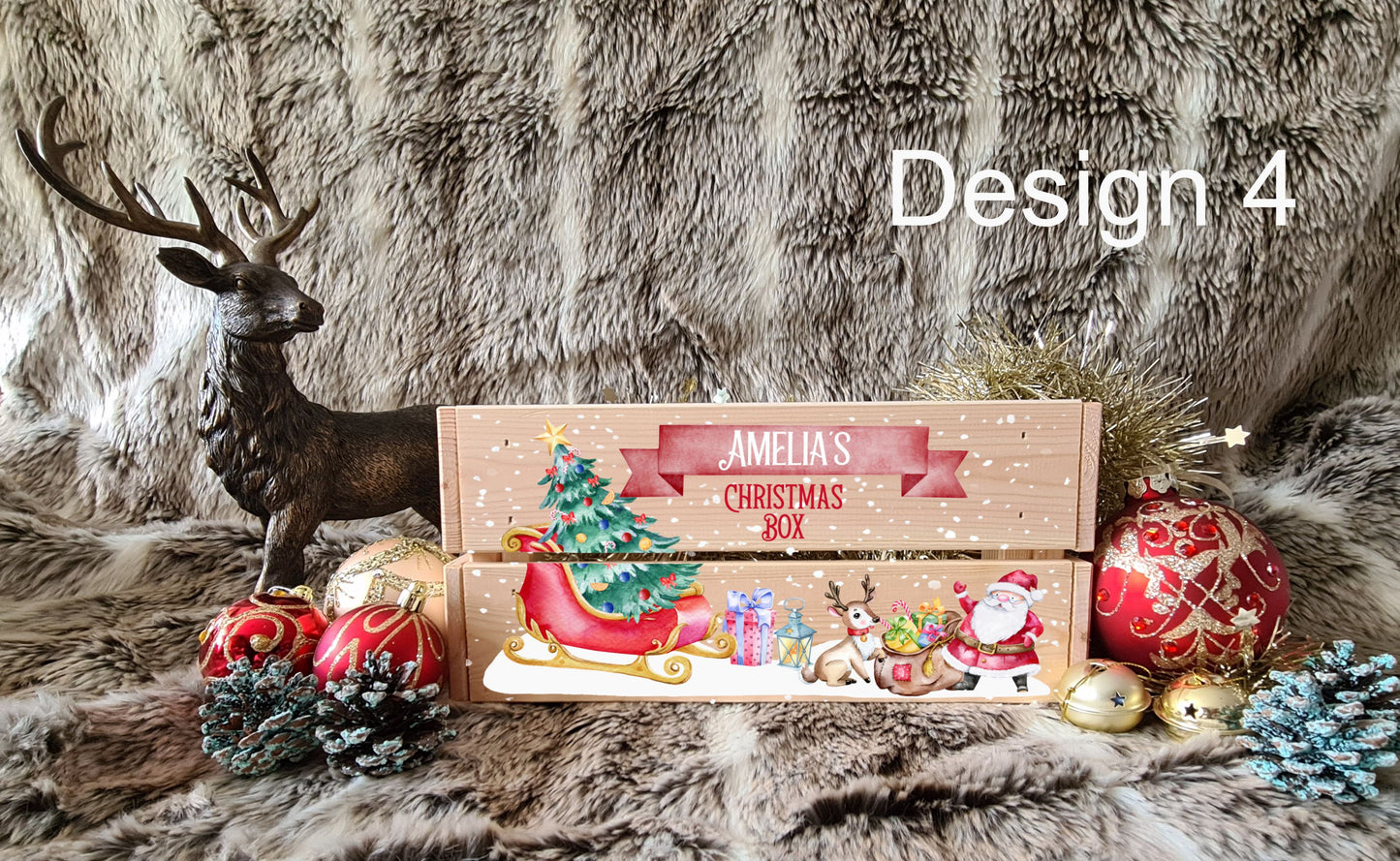 UV Printed Christmas Wooden Crate - Fully Personalised