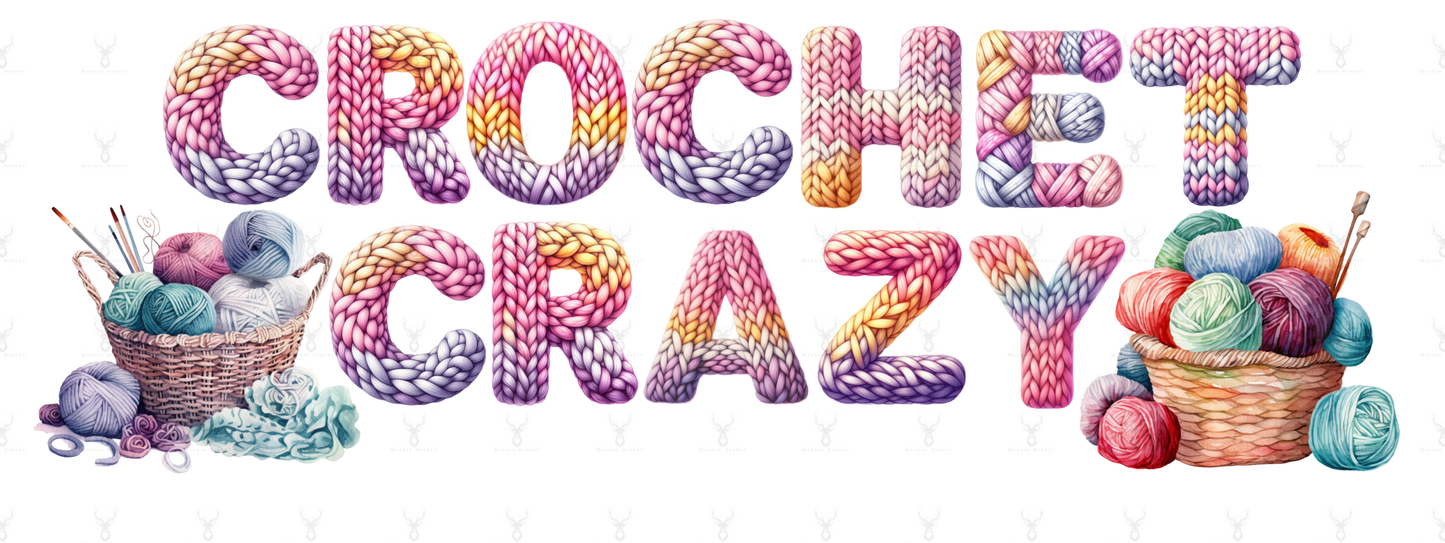 DTF Crochet Crazy Transfer