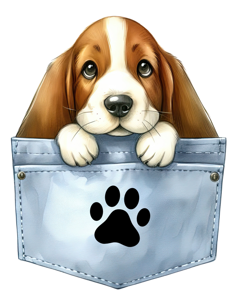 DTF Dog in a Pocket Transfer