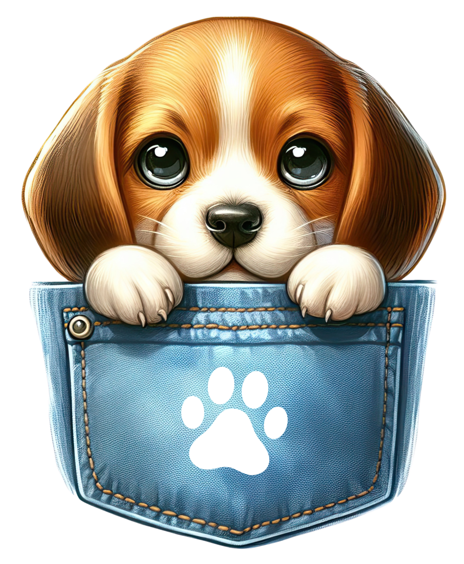 DTF Dog in a Pocket Transfer