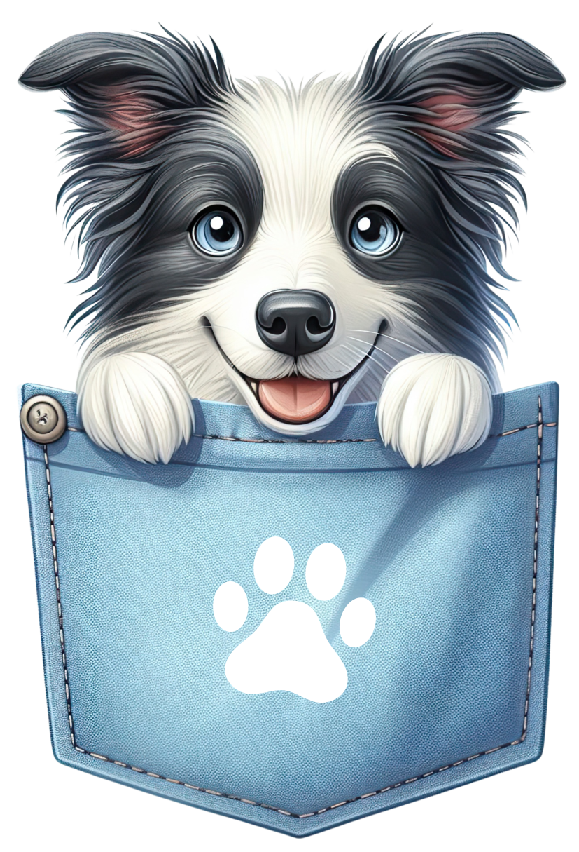 DTF Dog in a Pocket Transfer
