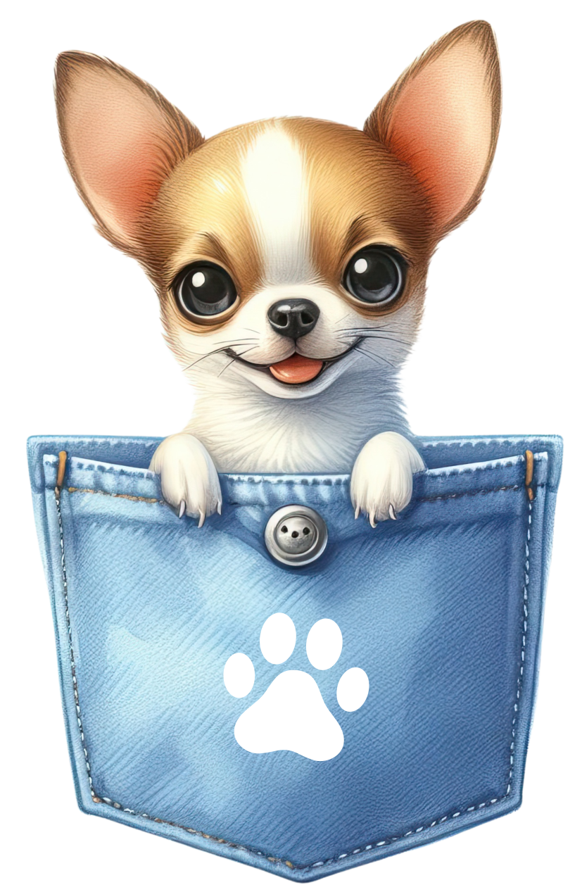 DTF Dog in a Pocket Transfer