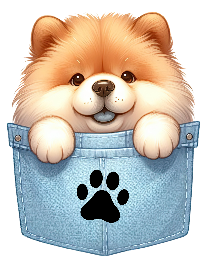 DTF Dog in a Pocket Transfer