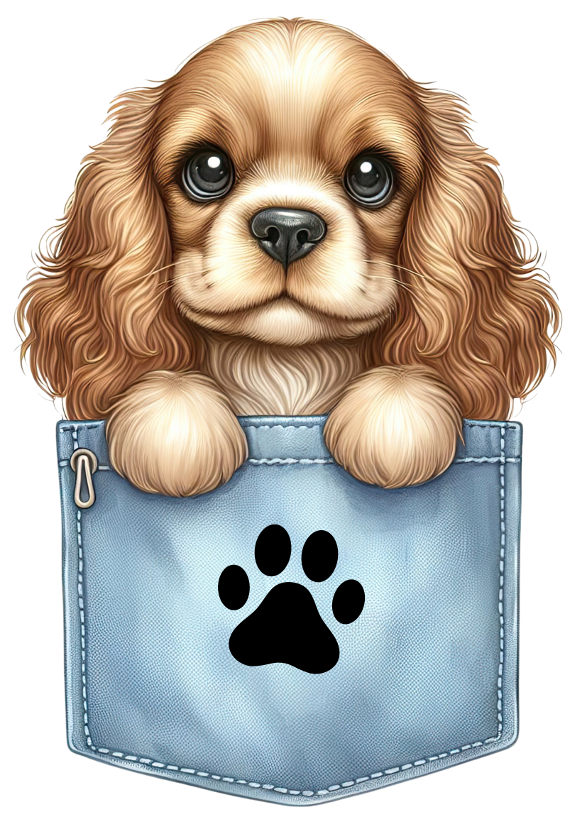 DTF Dog in a Pocket Transfer