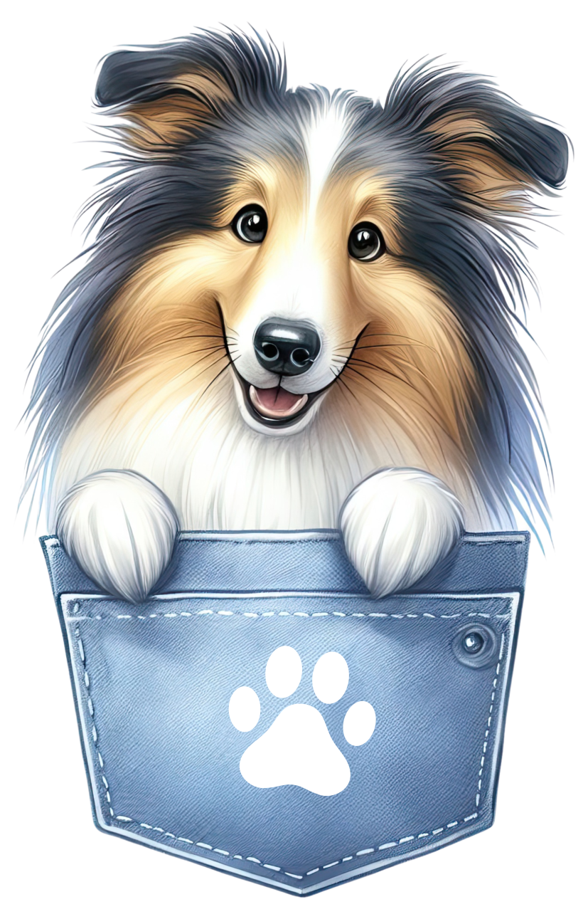 DTF Dog in a Pocket Transfer