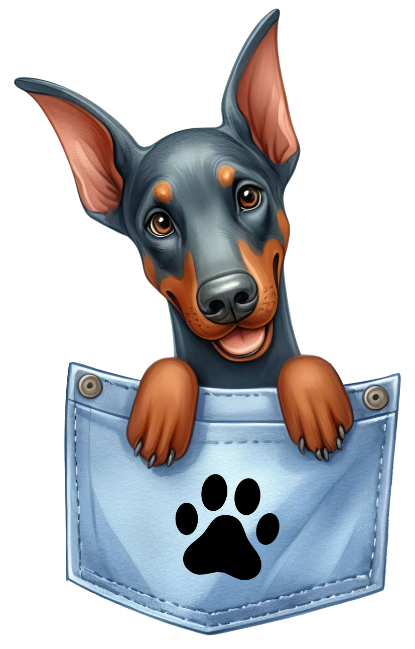 DTF Dog in a Pocket Transfer