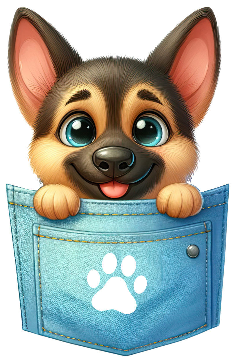 DTF Dog in a Pocket Transfer
