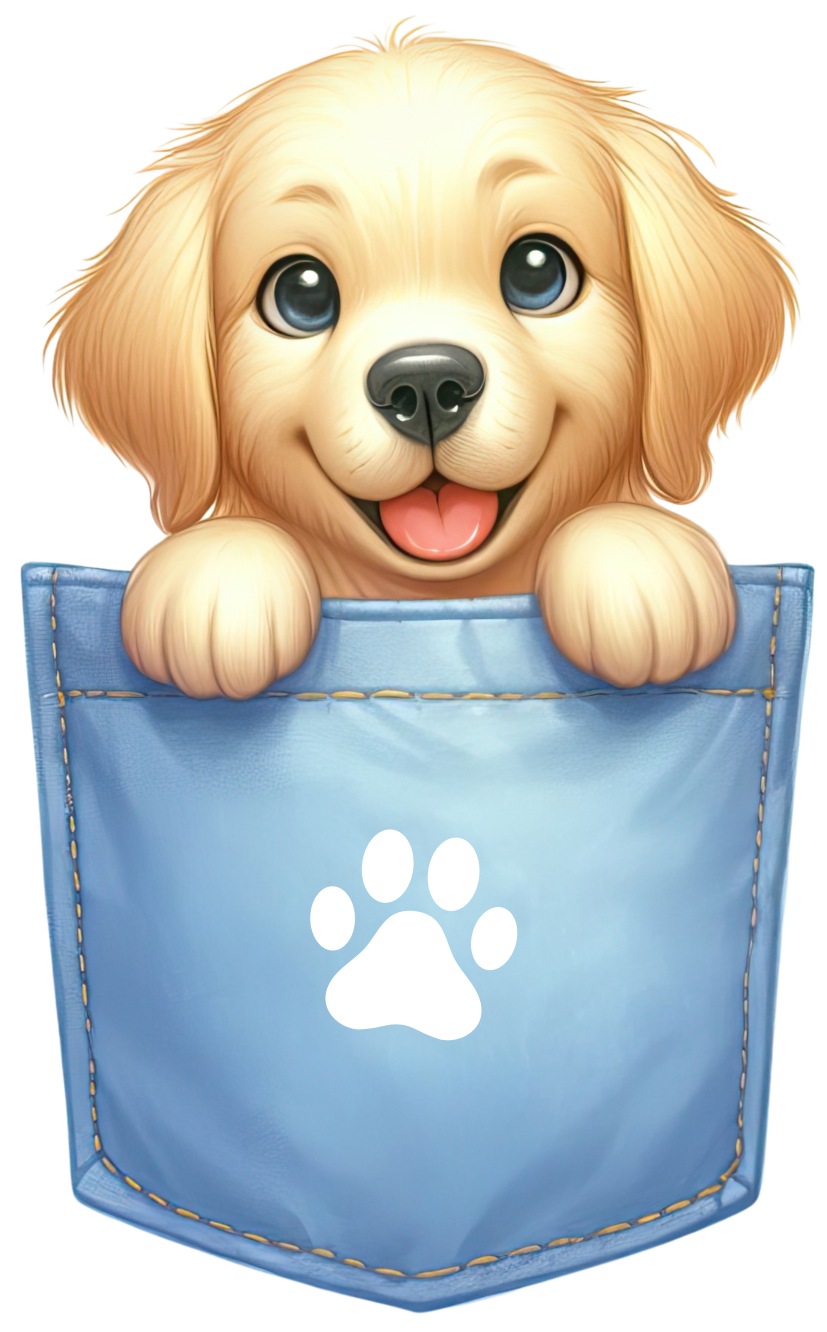 DTF Dog in a Pocket Transfer