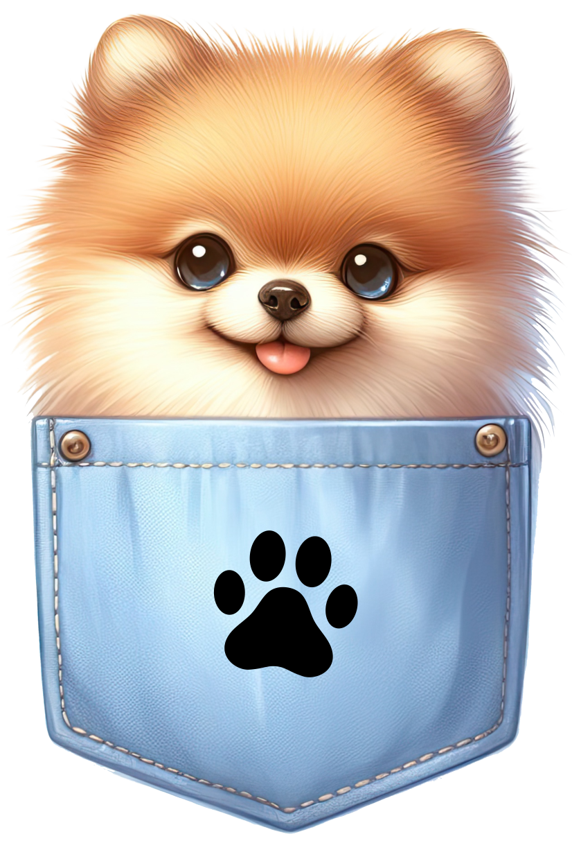 DTF Dog in a Pocket Transfer