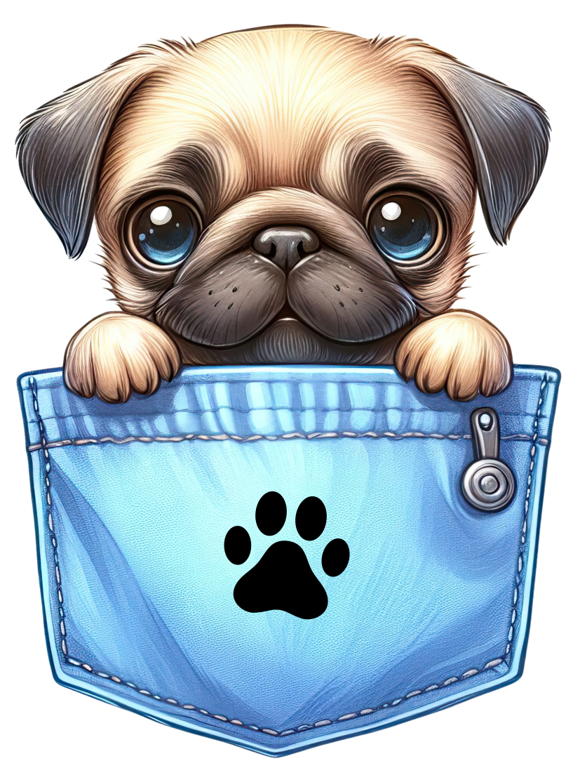 DTF Dog in a Pocket Transfer