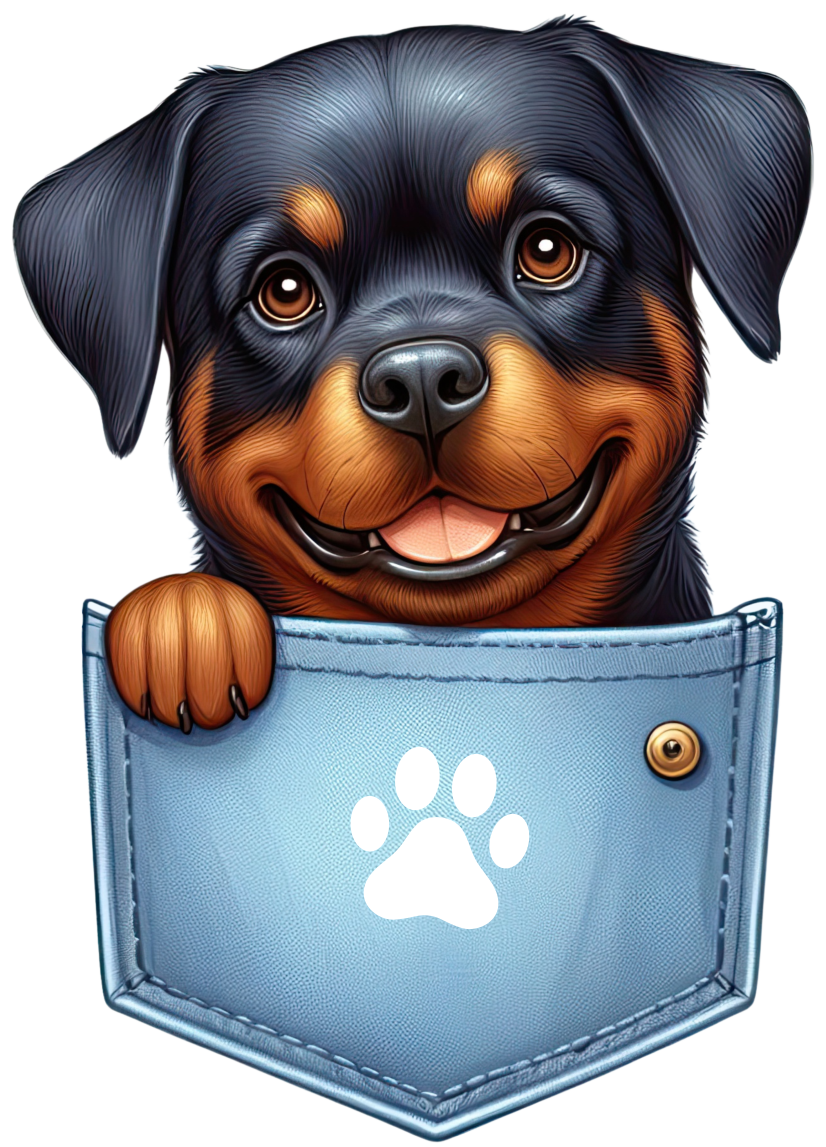 DTF Dog in a Pocket Transfer