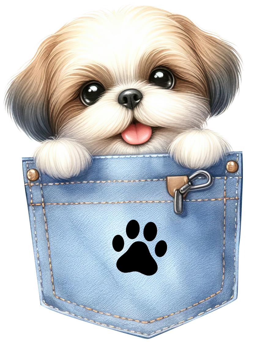 DTF Dog in a Pocket Transfer