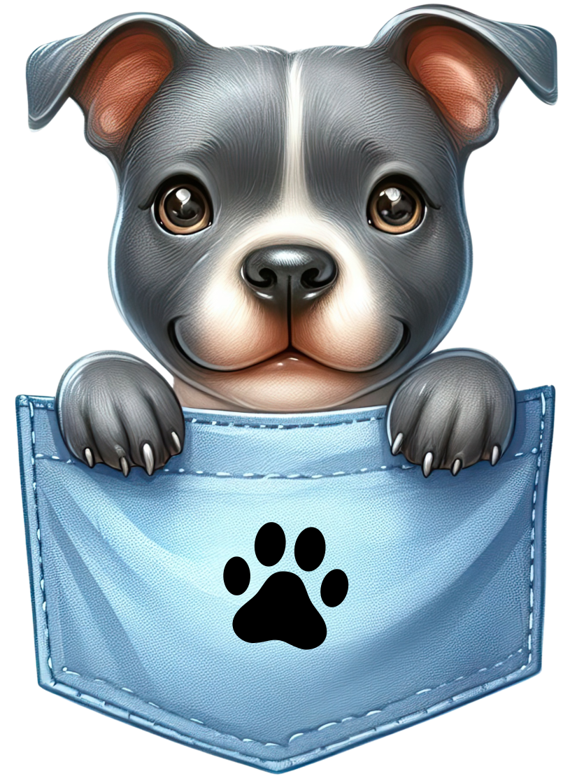 DTF Dog in a Pocket Transfer