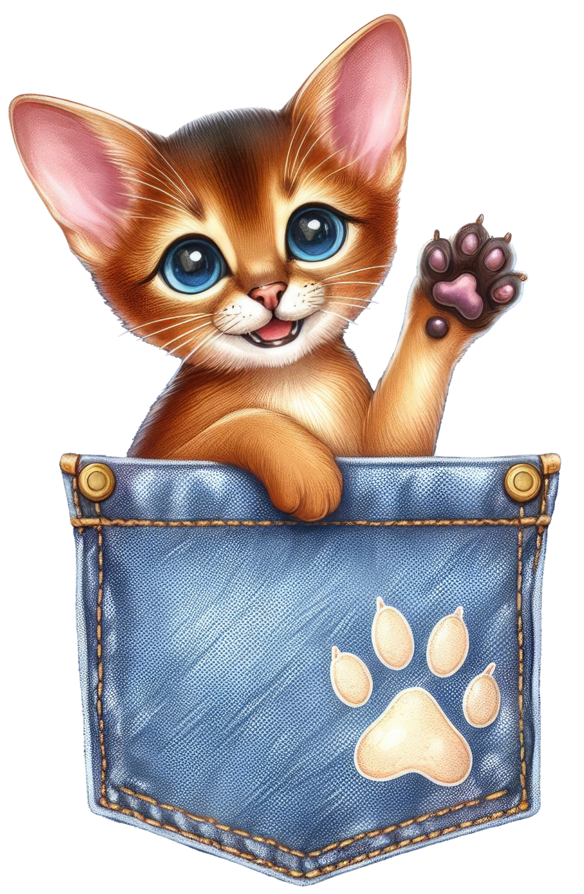 DTF Cat in a Pocket Transfer