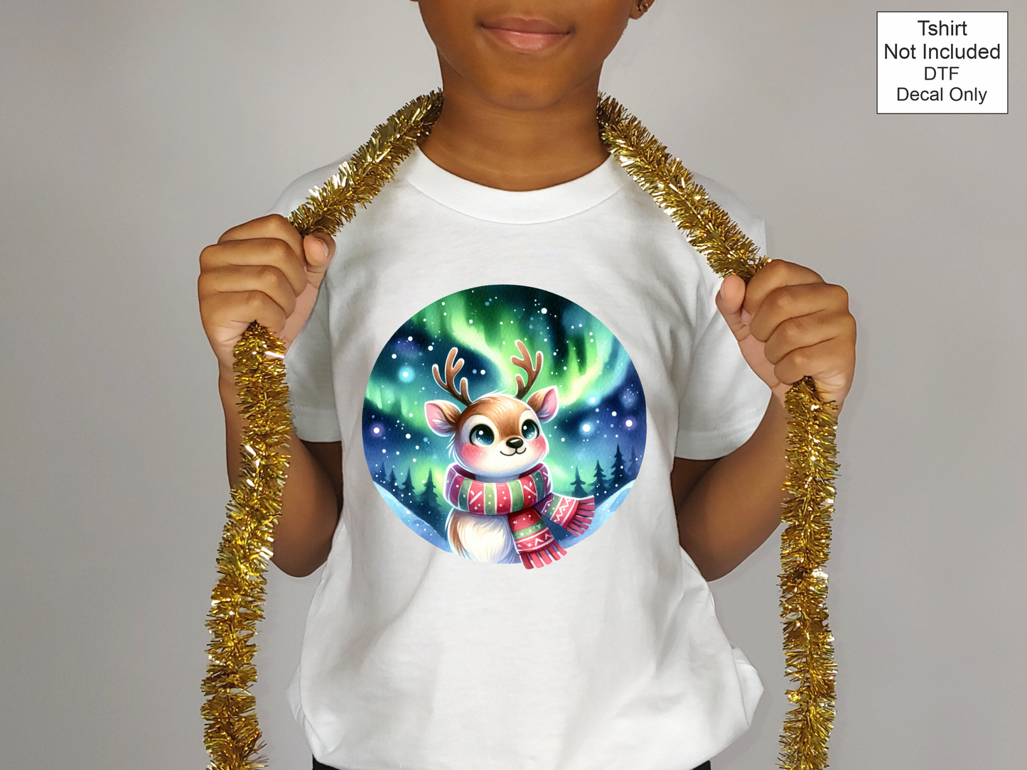 DTF Reindeer Northern Lights