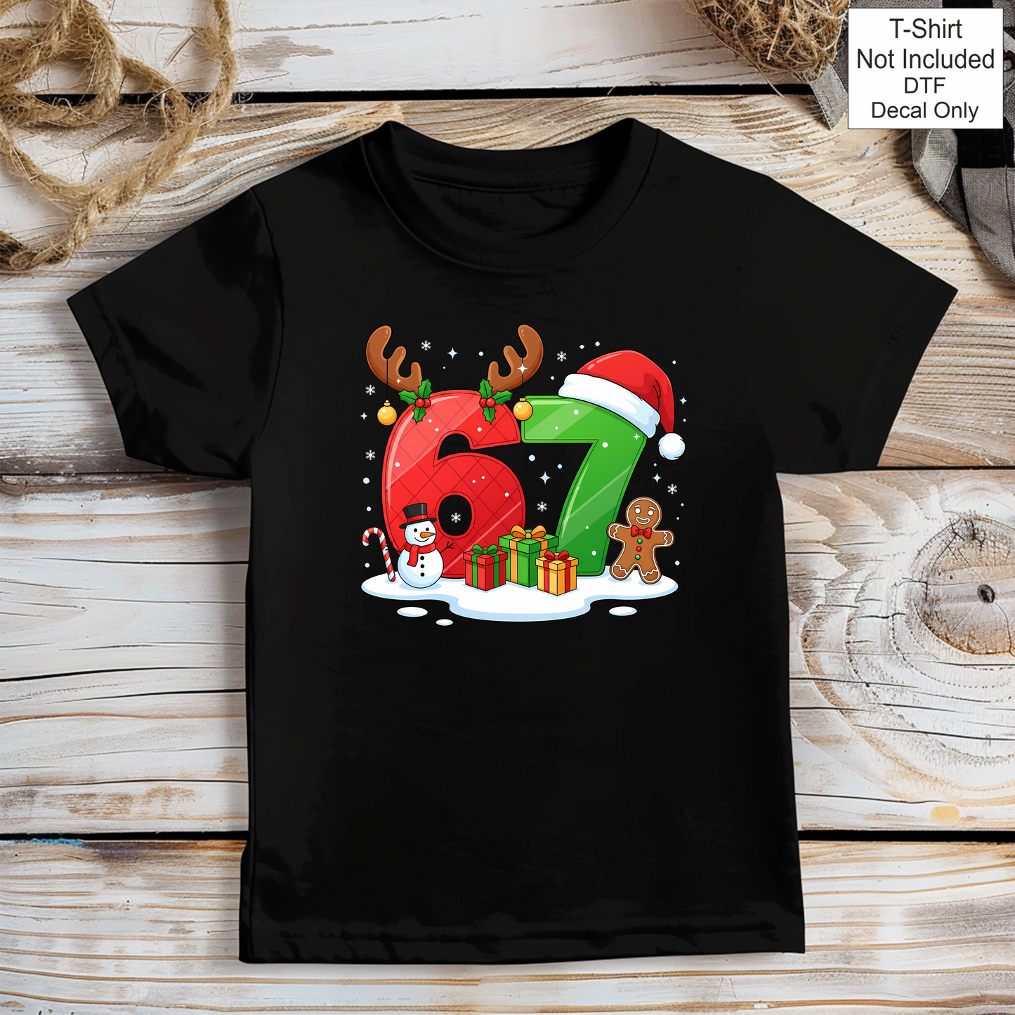 DTF Christmas Theme Six Seven - Snowman & Gingerbread Man