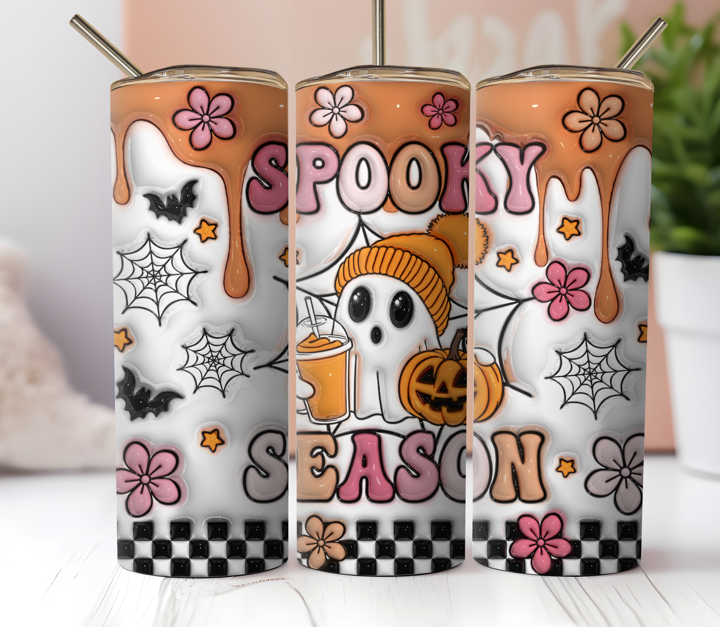 20oz Skinny Tumbler Sublimation Print - Spooky Season- Mackie Direct