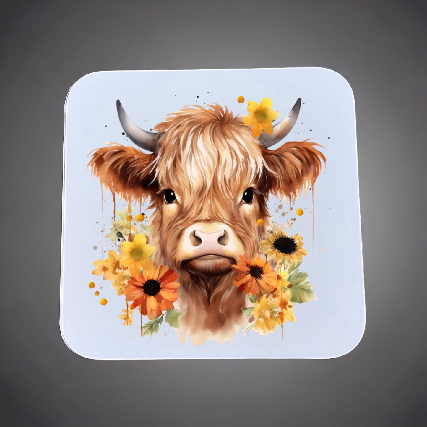 Highland Cow Coaster Sublimation Print