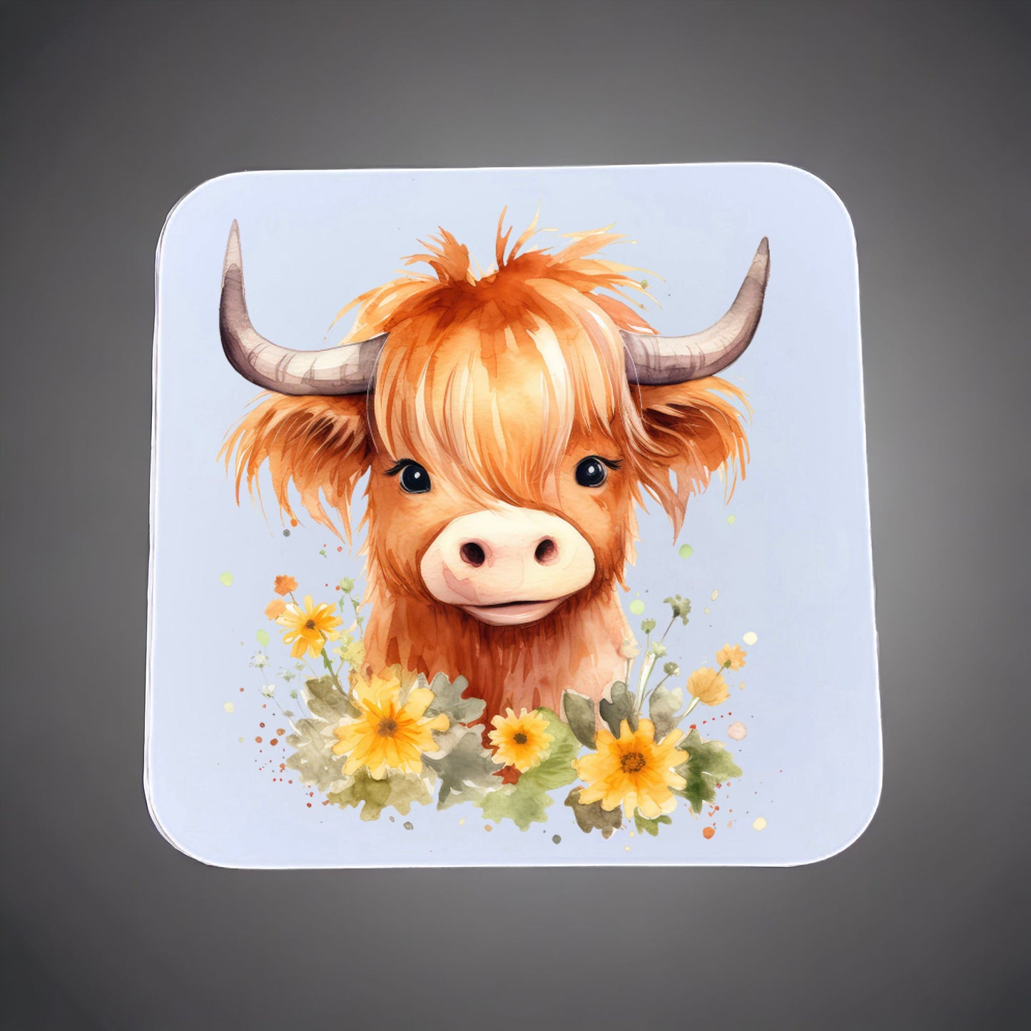 Highland Cow Coaster Sublimation Print