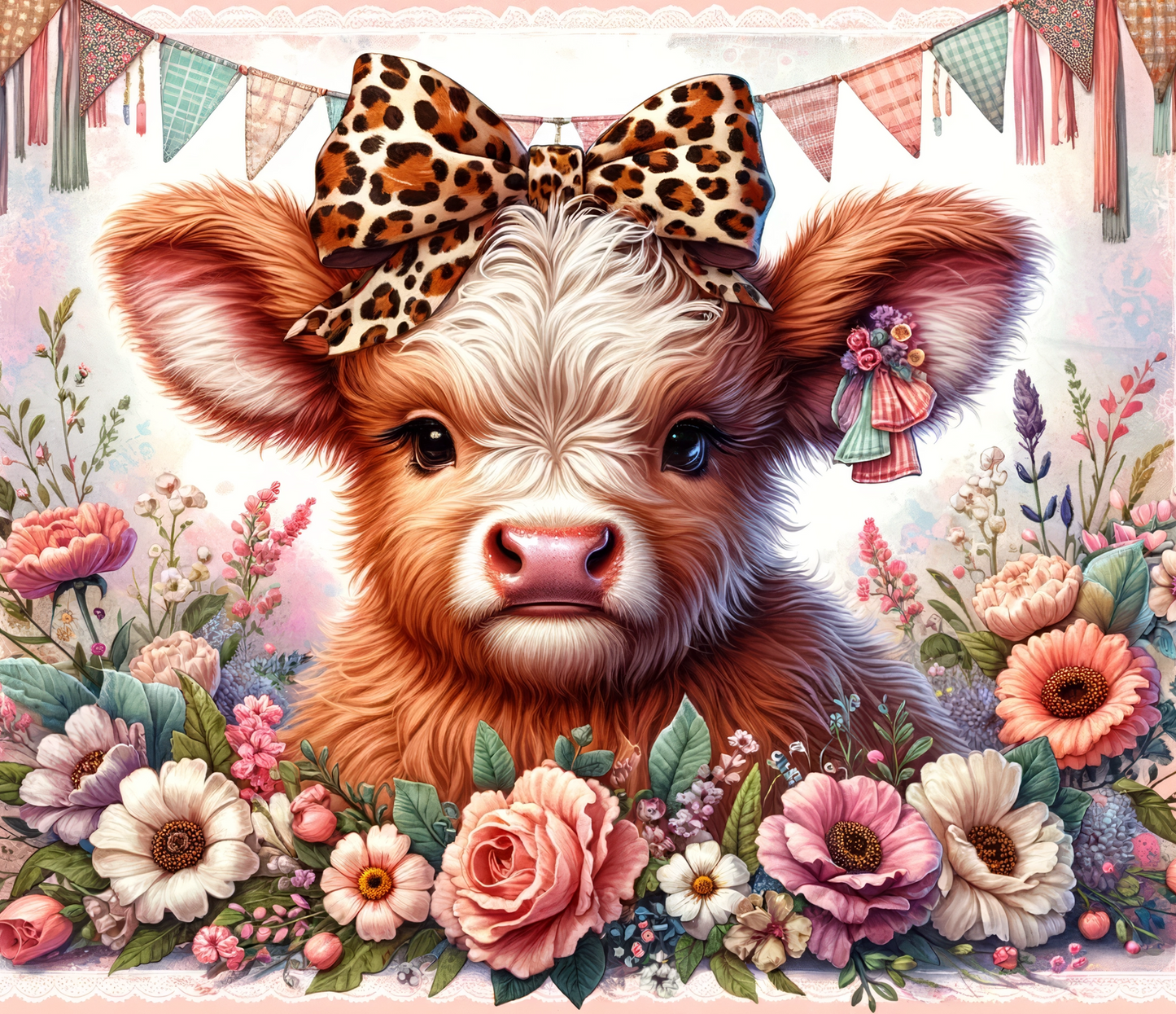 20oz Skinny Tumbler Sublimation Print - Highland Cow
