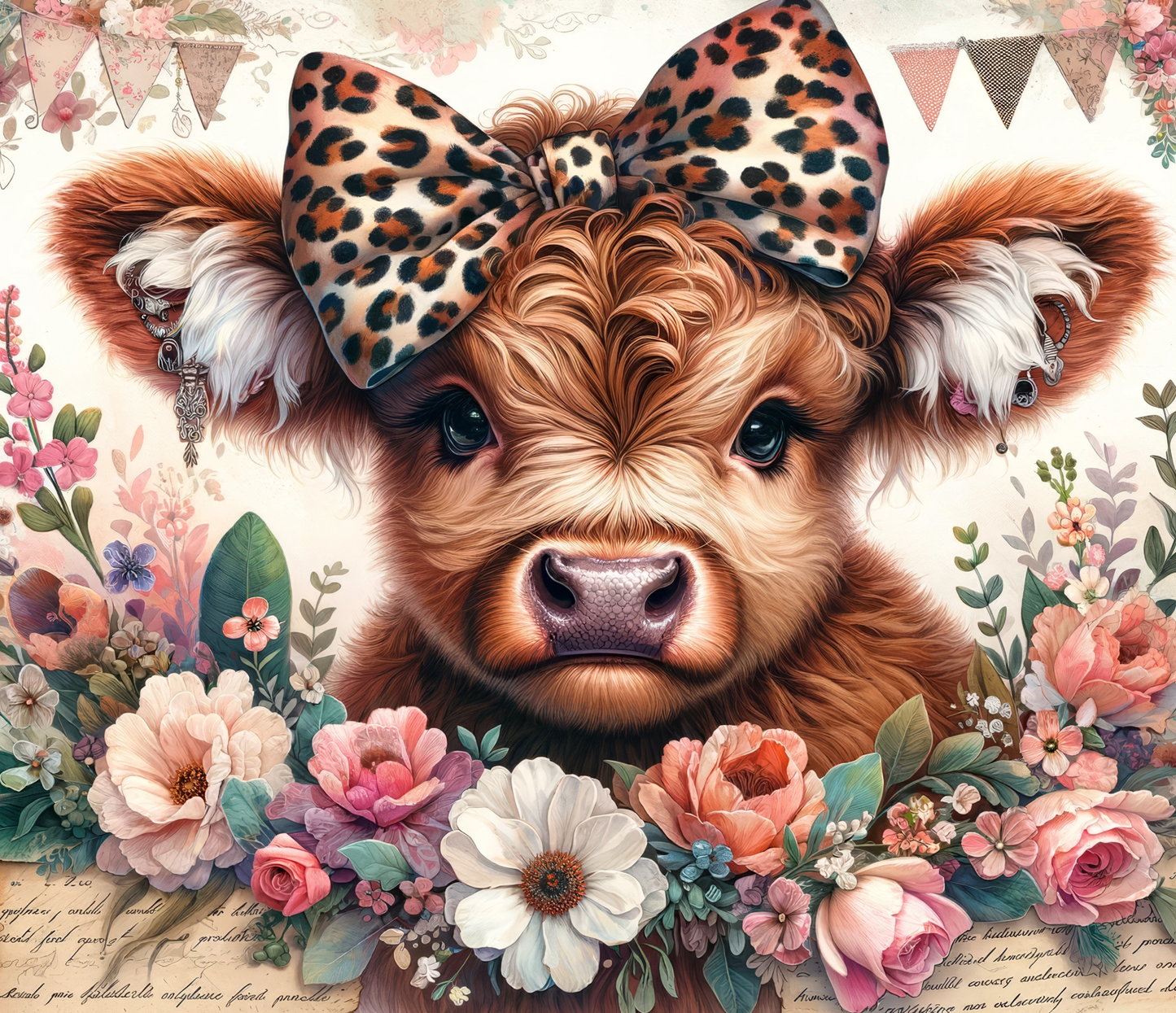 20oz Skinny Tumbler Sublimation Print - Highland Cow